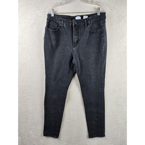 Time And Tru Women's Slim Denim Black Jeans Size 14 - Picture 1 of 3